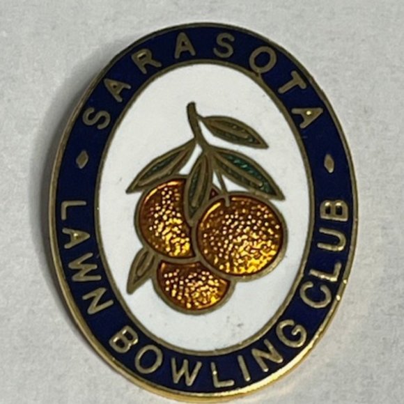 Sarasota Lawn Bowling Club Enamel Lapel Hat Clothes Pin .8"x1.25" - Picture 4 of 7